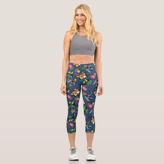 Leggings Capri Gremlins™ 80's Retrowave Pattern (Recto)