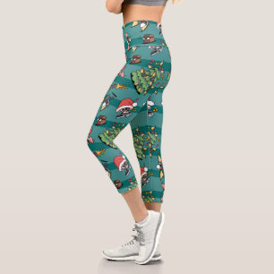 Leggings Capri Gremlins Motif de Noël comique