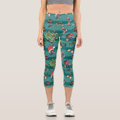 Leggings Capri Gremlins | Motif de Noël comique (Recto)