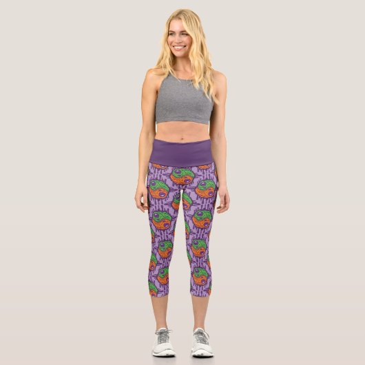 Leggings Capri Grenouille séchée Trippy Yin Yang (Recto)