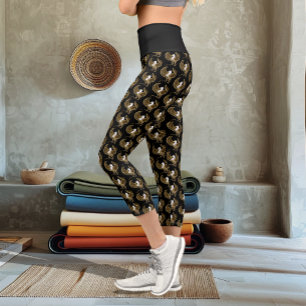 Leggings Capri Griffon Fantastique Brun Majestueux Gryphon Mythiq