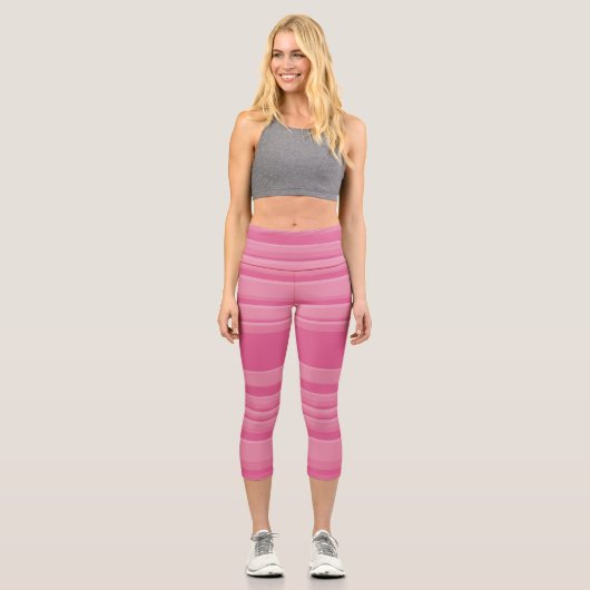 Leggings Capri Grilles complexes en rose (Recto)