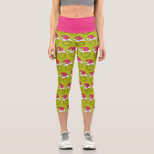 Leggings Capri Grinch in Pink Santa Hat (Recto)