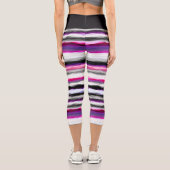 Leggings Capri Gris, blanc et rose Abstrait (Verso)