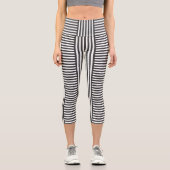 Leggings Capri Gris et blanc Géométrique (Recto)