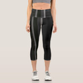 Leggings Capri Gris et noir Abstrait (Recto)