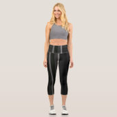 Leggings Capri Gris et noir Abstrait (Recto)