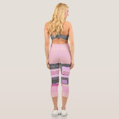 Leggings Capri Gris et rose abstrait (Verso)