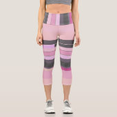 Leggings Capri Gris et rose abstrait (Recto)