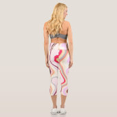 Leggings Capri Gris et rose ondulé (Verso)