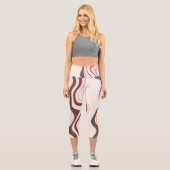 Leggings Capri Gris et rose ondulé (Recto)