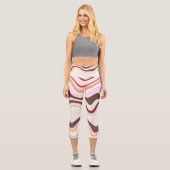 Leggings Capri Gris et rose ondulé (Recto)