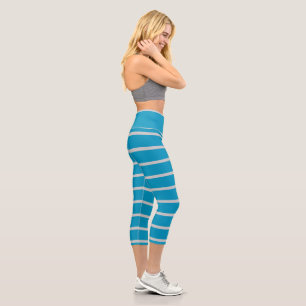 Leggings Capri Gris et turquoise