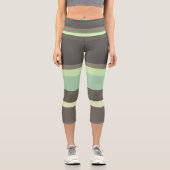 Leggings Capri Gris et vert Abstrait (Recto)