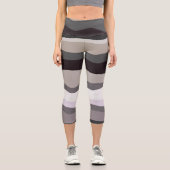 Leggings Capri Gris et violet rayures ondulées (Recto)