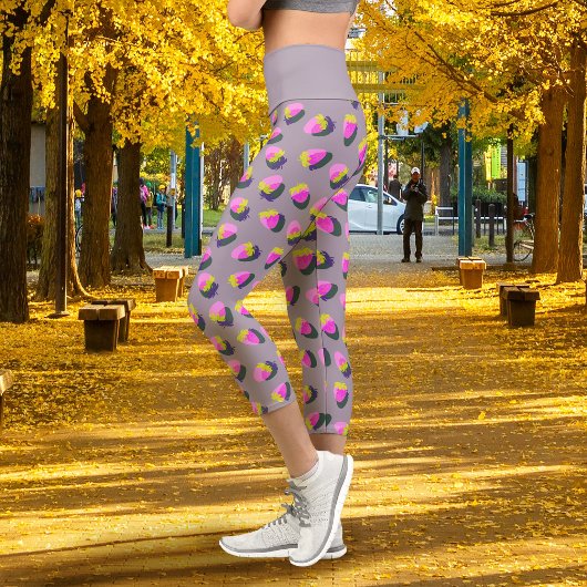 Leggings Capri Gris fraise