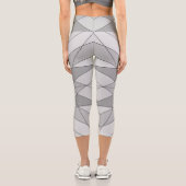 Leggings Capri Gris noir Mosaïque Triangle Motif rétro (Verso)