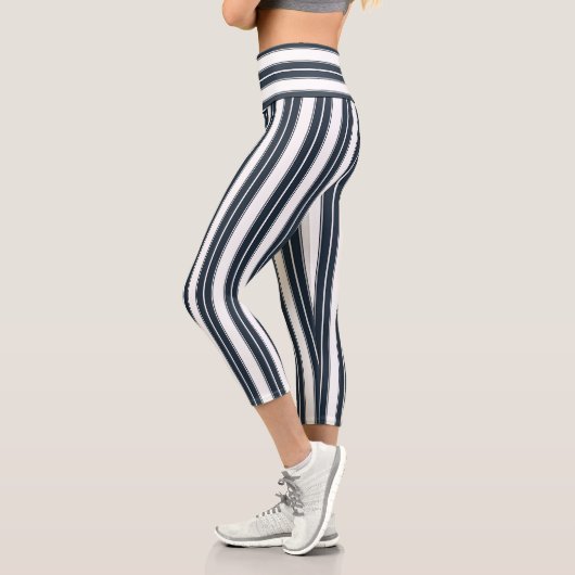 Leggings Capri Gris rayé moderne (Gauche)