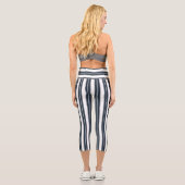 Leggings Capri Gris rayé moderne (Verso)