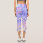 Leggings Capri Groovy Éclectique Quirky Ondulé Pastel Abstrait (Verso)