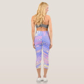 Leggings Capri Groovy Éclectique Quirky Ondulé Pastel Abstrait (Verso)
