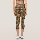 Leggings Capri Grunge Rustic Steampunk Horloge (15) (Verso)