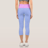 Leggings Capri Grungy rose et bleu rayures (Verso)