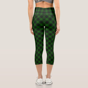 Leggings Capri Gunn tartan vert noir plaid
