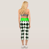 Leggings Capri halloween arlequin vert noir blanc (Verso)