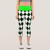 Leggings Capri halloween arlequin vert noir blanc (Recto)