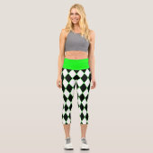 Leggings Capri halloween arlequin vert noir blanc (Recto)