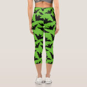 Leggings Capri Halloween chauves-chauves-souris cool éffrayant mo (Verso)