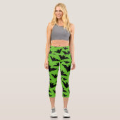 Leggings Capri Halloween chauves-chauves-souris cool éffrayant mo (Recto)
