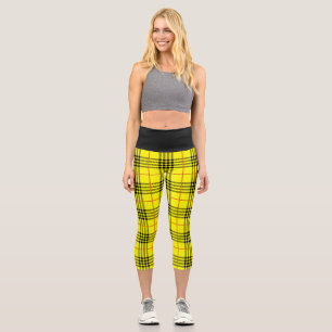 Leggings Capri halloween cosplay années 1990 plateau tartan jaune