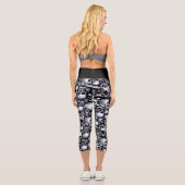 Leggings Capri halloween disco miroir crânes à billes (Verso)