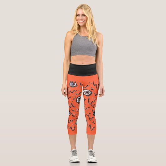 Leggings Capri Halloween Eyeball Spooky Drip (Recto)