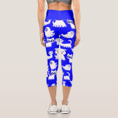 Leggings Capri halloween fantôme chien fureteur bleu (Verso)
