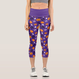 Leggings Capri Halloween fantômes citrouille chauves-souris amusa