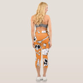 Leggings Capri Halloween Skulls Bones DoodMotif (Verso)