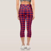 Leggings Capri Hamilton tartan rouge bleu violet plaid (Verso)