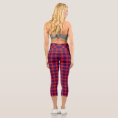 Leggings Capri Hamilton tartan rouge bleu violet plaid (Verso)