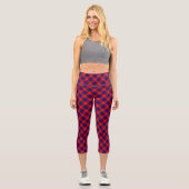 Leggings Capri Hamilton tartan rouge bleu violet plaid (Recto)