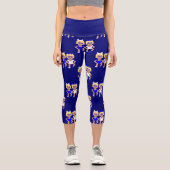 Leggings Capri hanoukka bleu lapin oreille jumeaux (Recto)