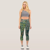 Leggings Capri Hares d'ANIMAUX FORESTIERS, Oiseau de faisan, Vert (Recto)