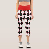 Leggings Capri harlequin blanc noir (Recto)
