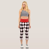 Leggings Capri harlequin blanc noir (Recto)