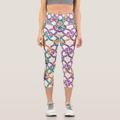Leggings Capri Harmonie de noeud celtique - Vert et violet vif (Recto)