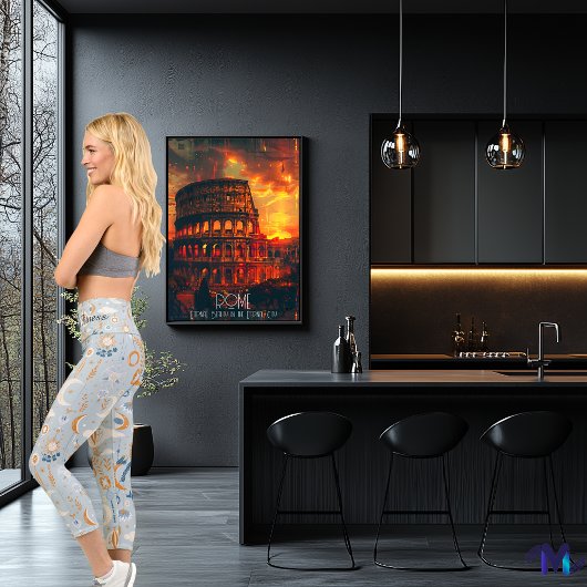 Leggings Capri Harmonie Lunaire Chic Boho - Blues Douces Et teint