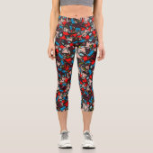 Leggings Capri Harmonieux Chaos Vibrant Design abstrait (Recto)