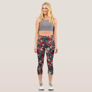Leggings Capri Harmonieux Chaos Vibrant Design abstrait
